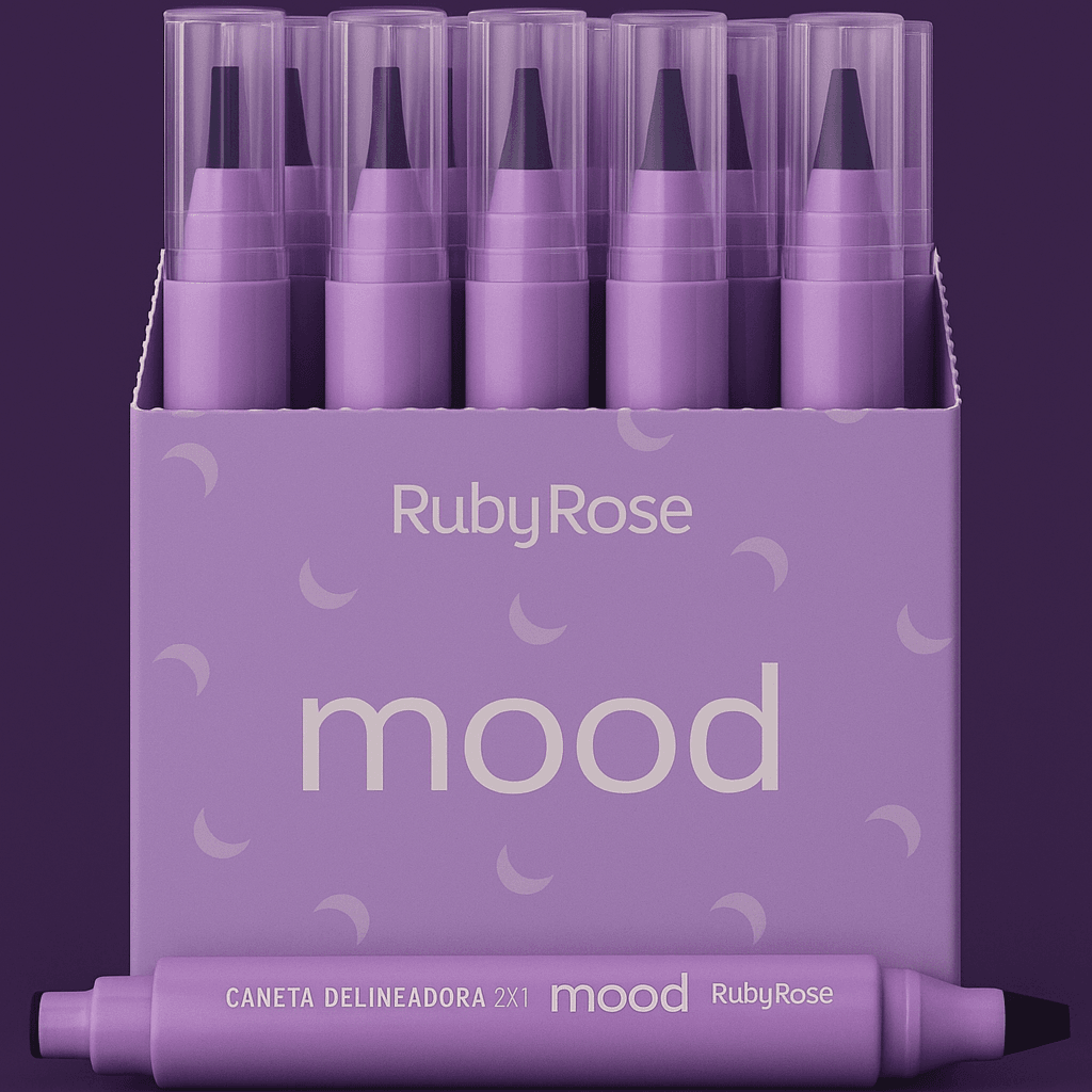 Caneta Delineadora 2 em 1 de Carimbo Ruby Rose Beleza Dedicada