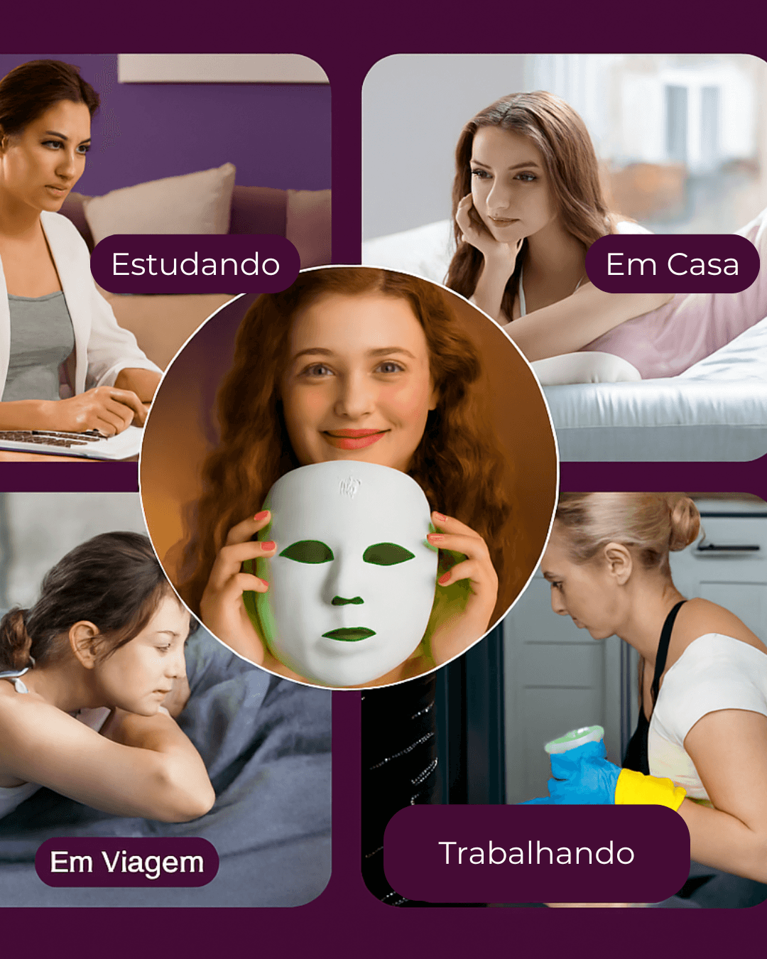 Máscara de Led 7 Cores para Skin Care Beleza Dedicada
