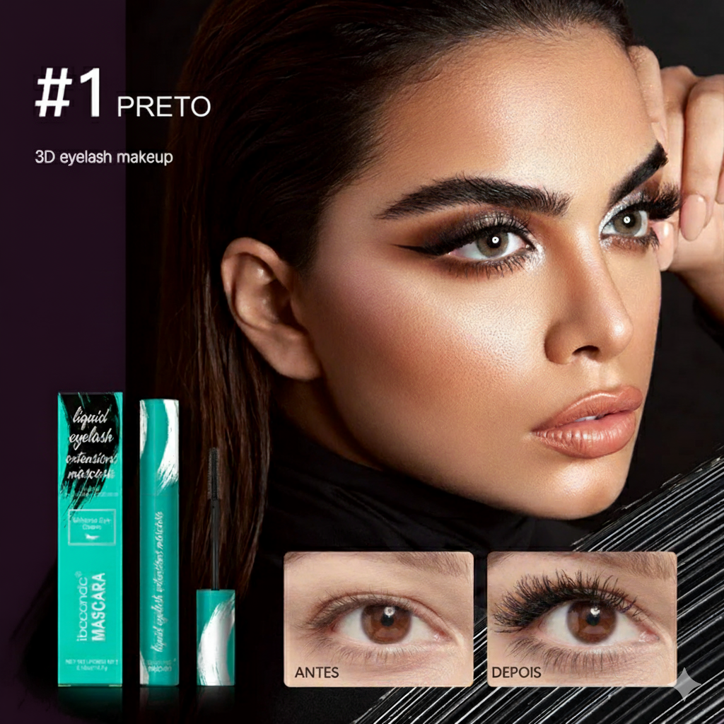 Máscara de Extensão de Cílios Liquid Lash Beleza Dedicada